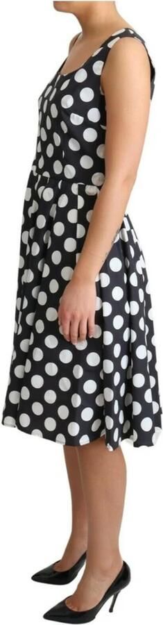 Dolce & Gabbana Blauwe gepolka dotte katoenen A-lijn jurk Blue Dames - Foto 3