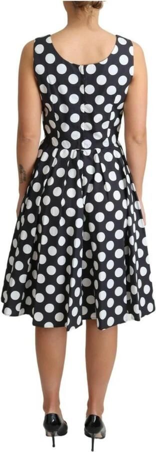 Dolce & Gabbana Blauwe gepolka dotte katoenen A-lijn jurk Blue Dames - Foto 2