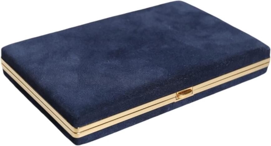 Dolce & Gabbana Blauwe Suède Clutch met Kaartsleuven Blue Dames - Foto 4