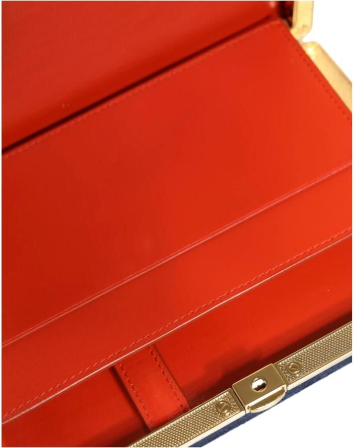 Dolce & Gabbana Blauwe Suède Clutch met Kaartsleuven Blue Dames - Foto 2
