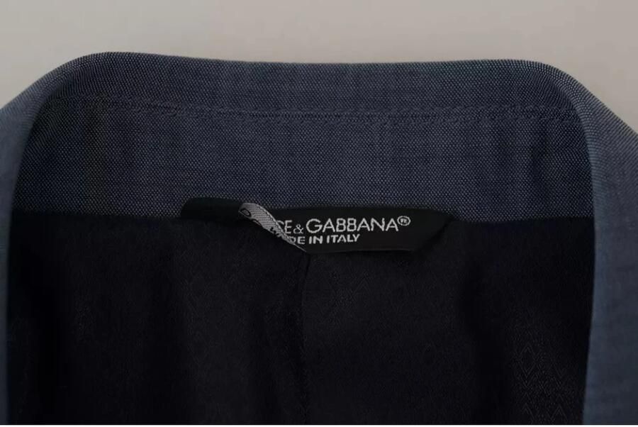 Dolce & Gabbana Blauwe Wol Stretch Slim Fit Jas Blue Heren - Foto 3