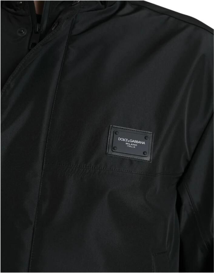 Dolce & Gabbana Zwarte Windbreaker Jas met Logodetails Black Heren - Foto 3