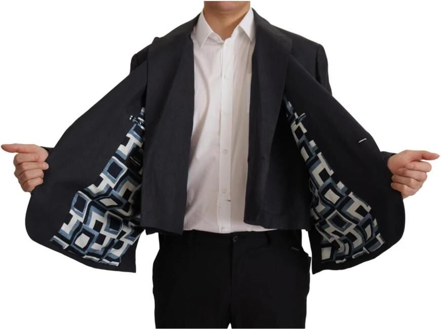 Dolce & Gabbana Prachtig Dubbelrij Blazer Jas met Logo Details Blauw Heren - Foto 2