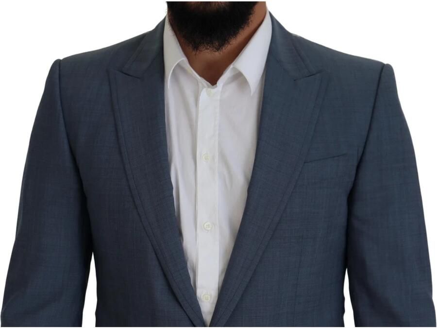 Dolce & Gabbana Blauwe Wol Stretch Slim Fit Jas Blue Heren - Foto 2