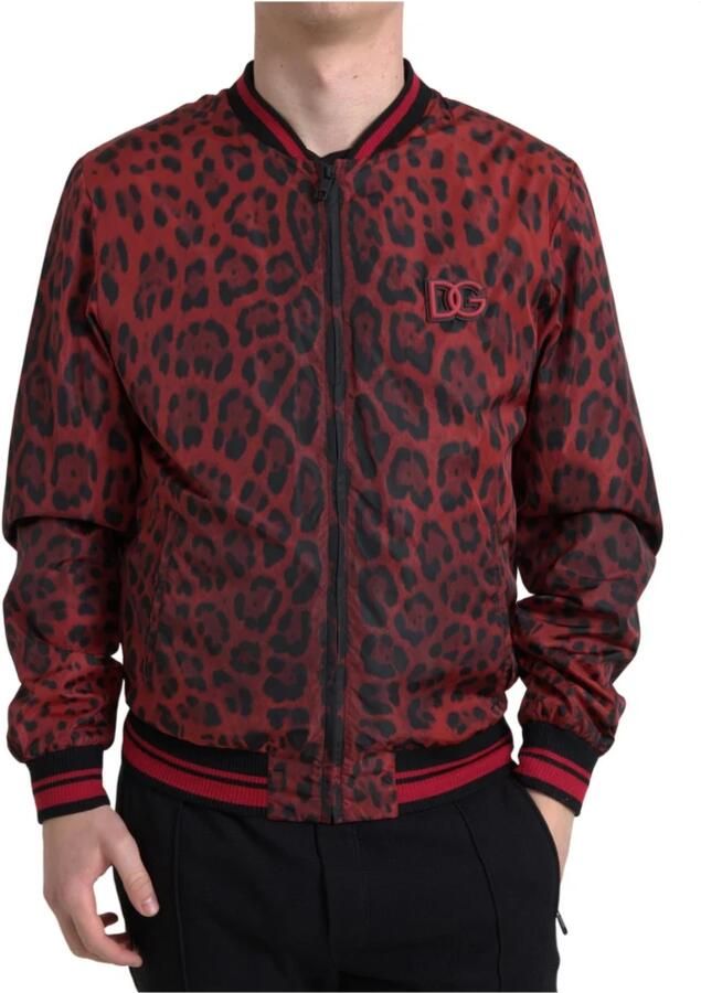 Dolce & Gabbana Rode Luipaardprint Bomberjack Multicolor Heren - Foto 3