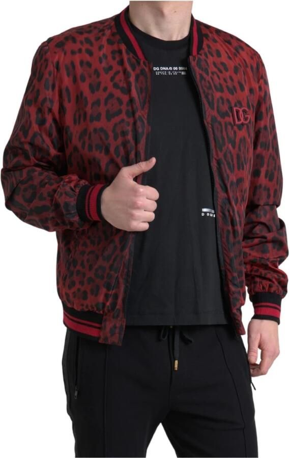 Dolce & Gabbana Rode Luipaardprint Bomberjack Multicolor Heren - Foto 7