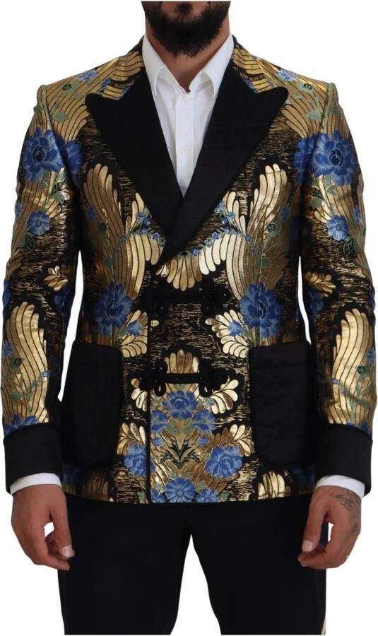 Dolce & Gabbana Gouden Bloemen Double Breasted Jas Blazer Multicolor Heren - Foto 5