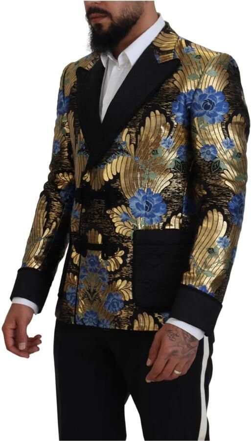 Dolce & Gabbana Gouden Bloemen Double Breasted Jas Blazer Multicolor Heren - Foto 4