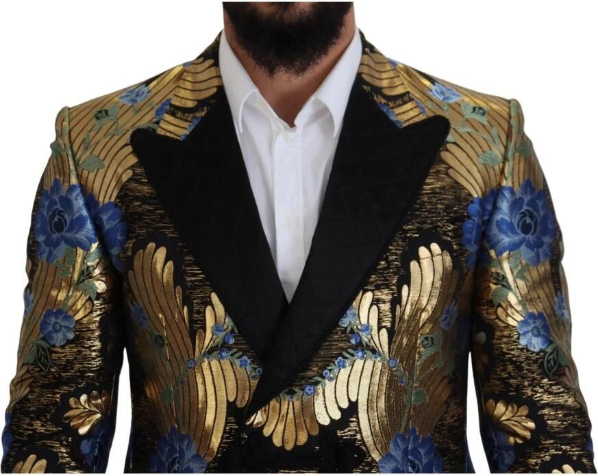 Dolce & Gabbana Gouden Bloemen Double Breasted Jas Blazer Multicolor Heren - Foto 2