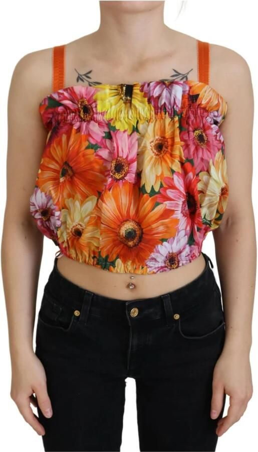 Dolce & Gabbana Bloemen Elegance Mouwloze Cropped Top Multicolor Dames - Foto 6