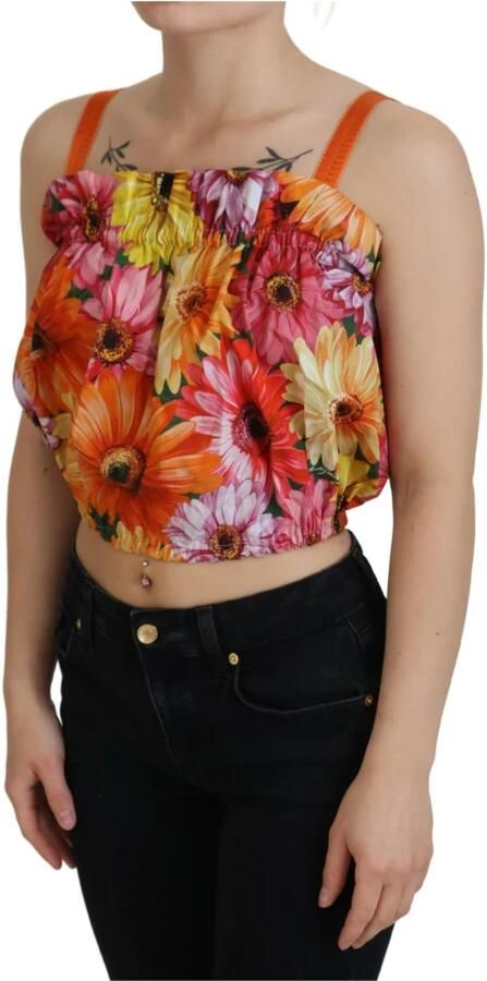 Dolce & Gabbana Bloemen Elegance Mouwloze Cropped Top Multicolor Dames - Foto 5