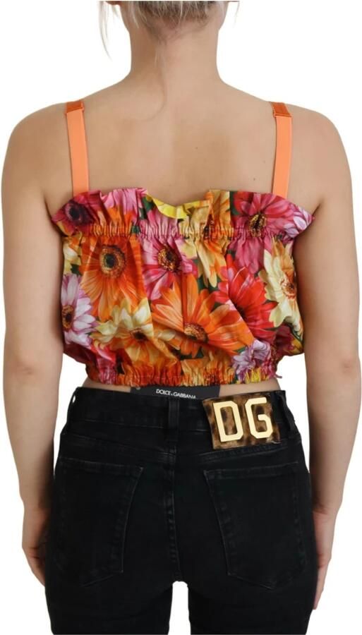 Dolce & Gabbana Bloemen Elegance Mouwloze Cropped Top Multicolor Dames - Foto 4