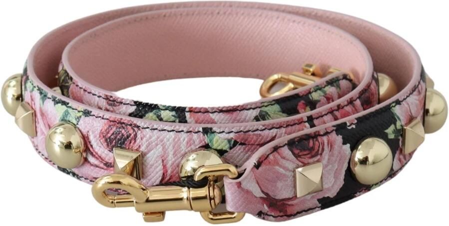 Dolce & Gabbana Roze Bloemen Gouden Studs Tas Accessoire Schouderband Yellow Dames - Foto 3
