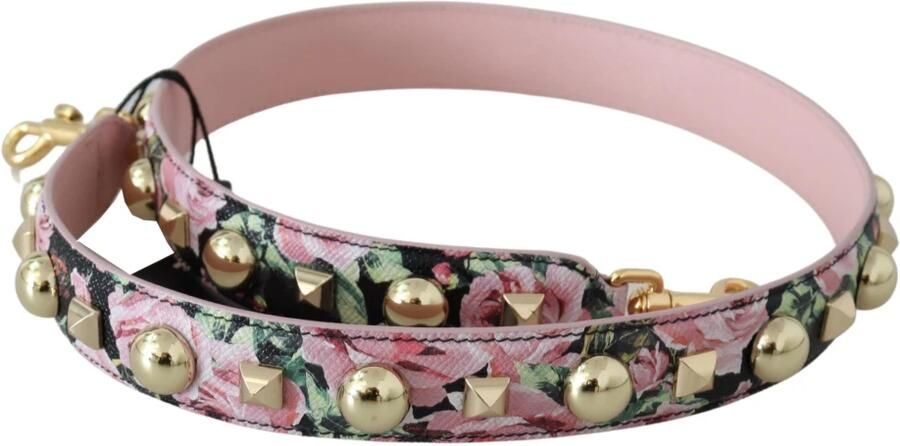 Dolce & Gabbana Roze Bloemen Gouden Studs Tas Accessoire Schouderband Yellow Dames - Foto 2