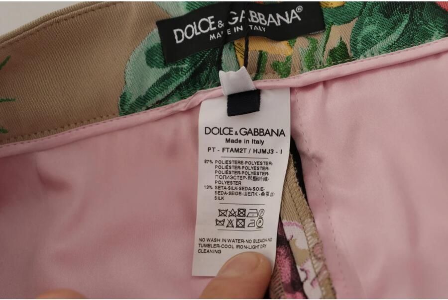 Dolce & Gabbana Beige Floral Dress Formal High Waist Pants Beige Dames - Foto 2