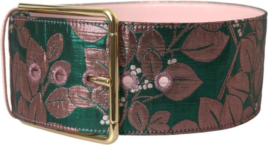 Dolce & Gabbana Bloemen Jacquard Lurex Riem met Gouden Gesp Multicolor Dames - Foto 9