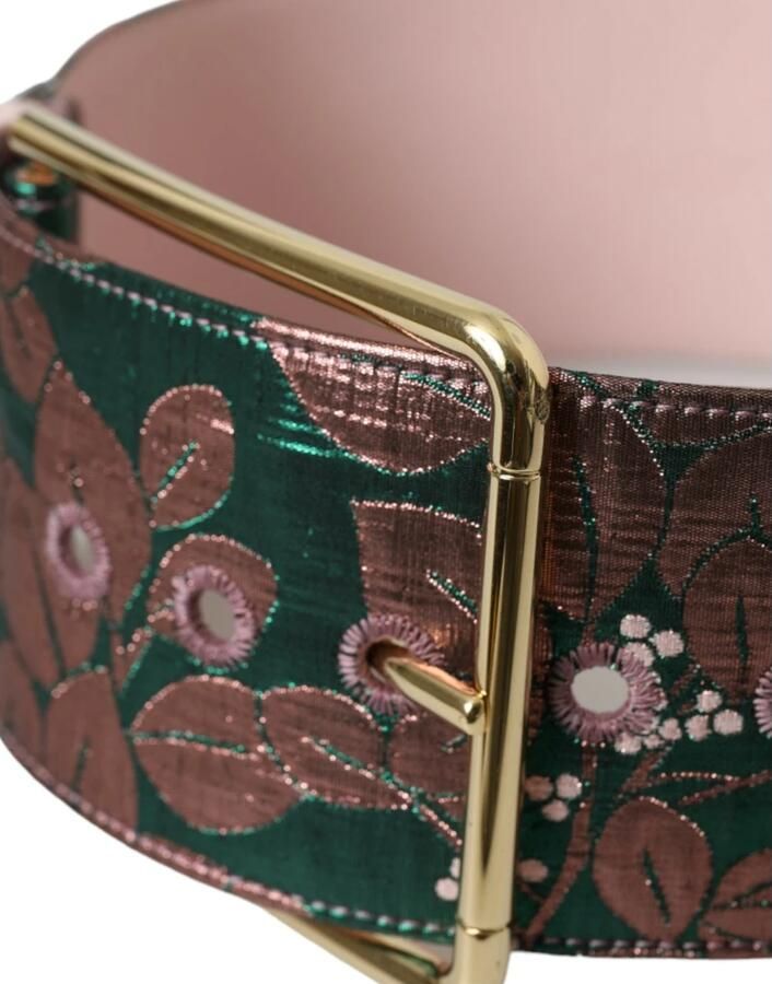 Dolce & Gabbana Bloemen Jacquard Lurex Riem met Gouden Gesp Multicolor Dames - Foto 6