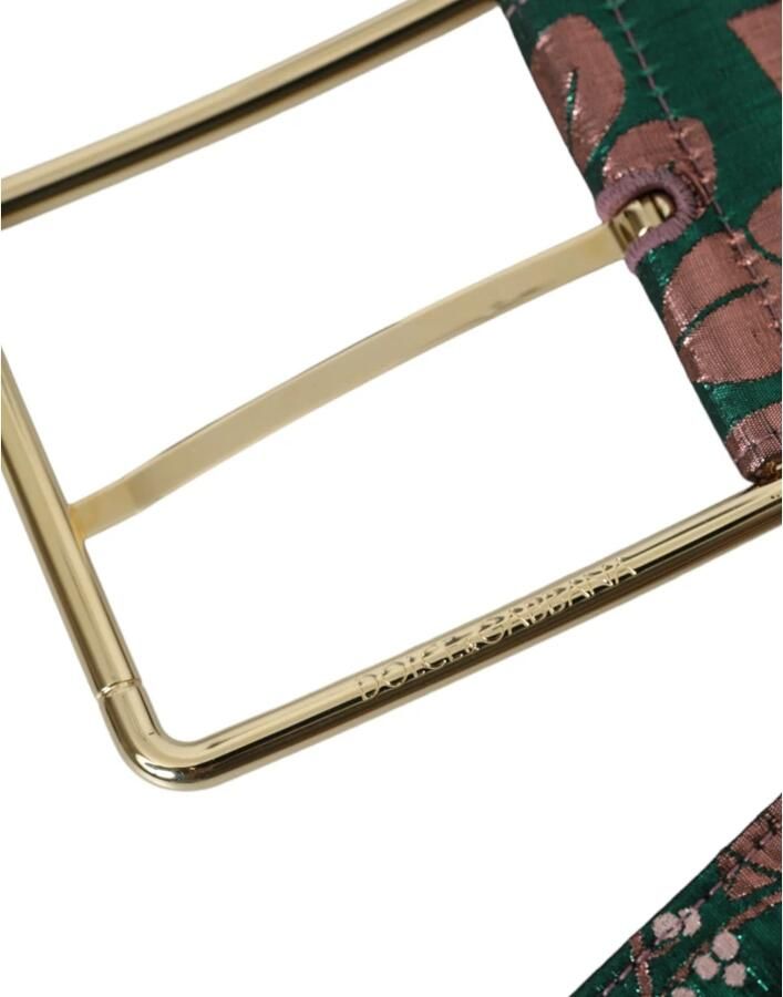 Dolce & Gabbana Bloemen Jacquard Lurex Riem met Gouden Gesp Multicolor Dames - Foto 5