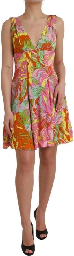 Dolce & Gabbana Multicolor Bloemen Zijden Mini Jurk Multicolor Dames - Foto 5