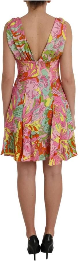 Dolce & Gabbana Multicolor Bloemen Zijden Mini Jurk Multicolor Dames - Foto 4