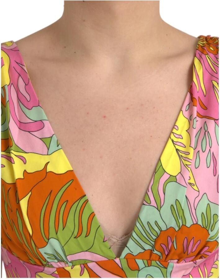 Dolce & Gabbana Multicolor Bloemen Zijden Mini Jurk Multicolor Dames