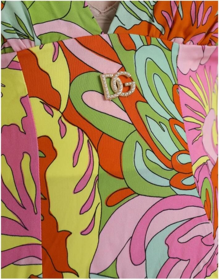 Dolce & Gabbana Multicolor Bloemen Zijden Mini Jurk Multicolor Dames - Foto 2