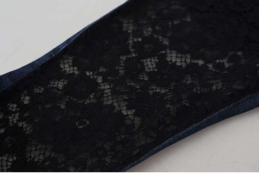 Dolce & Gabbana Zwarte Bloemen Kant Skinny Denim Jeans Blue Dames - Foto 4