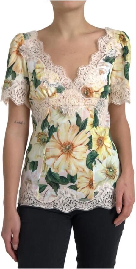 Dolce & Gabbana Elegante Bloemen Zijden Blouse Multicolor Dames - Foto 5