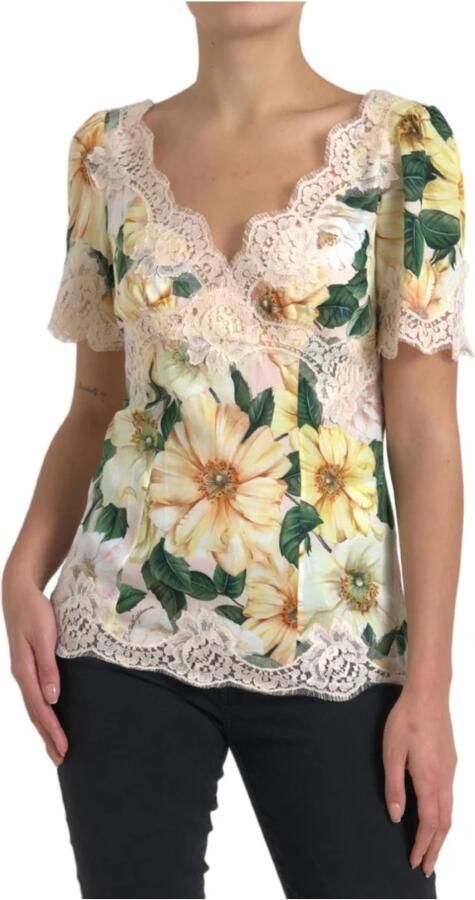 Dolce & Gabbana Elegante Bloemen Zijden Blouse Multicolor Dames - Foto 4