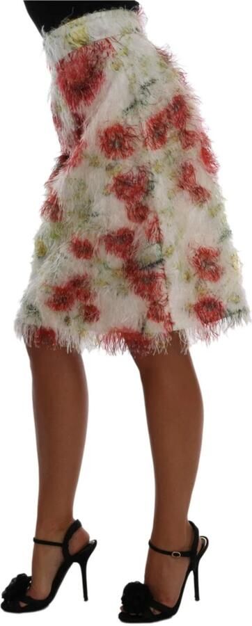 Dolce & Gabbana Bloemenpotloodrok met hoge taille en logodetails Multicolor Dames - Foto 5