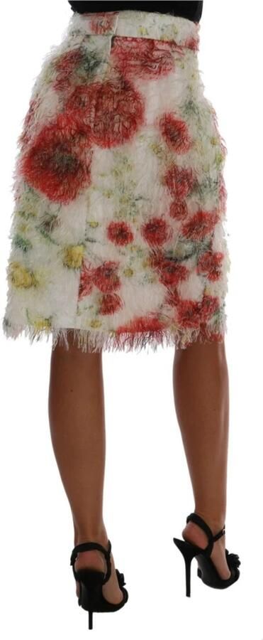 Dolce & Gabbana Bloemenpotloodrok met hoge taille en logodetails Multicolor Dames - Foto 4