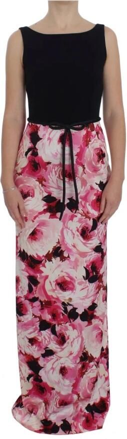 Dolce & Gabbana Bloemenprint Maxi Sheath Jurk Pink Dames