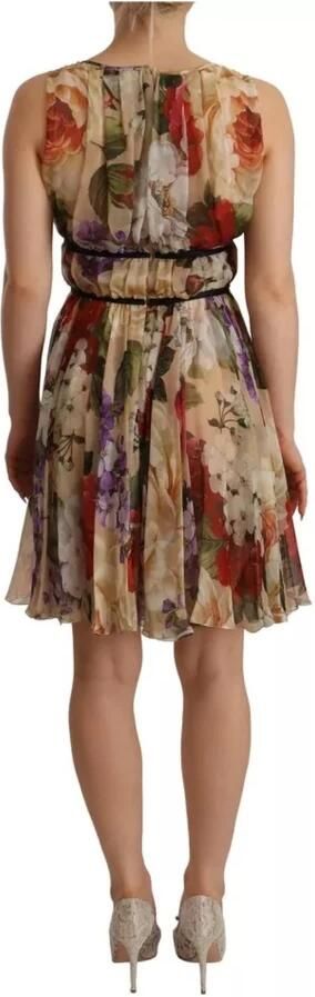 Dolce & Gabbana Beige Floral Sleeveless Round Neck Mini Dress Meerkleurig Dames - Foto 9