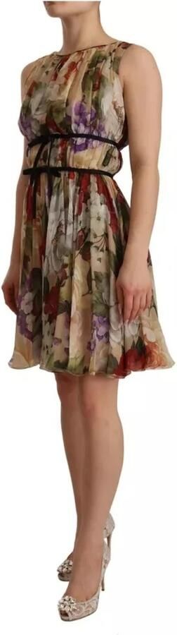 Dolce & Gabbana Beige Floral Sleeveless Round Neck Mini Dress Meerkleurig Dames - Foto 12