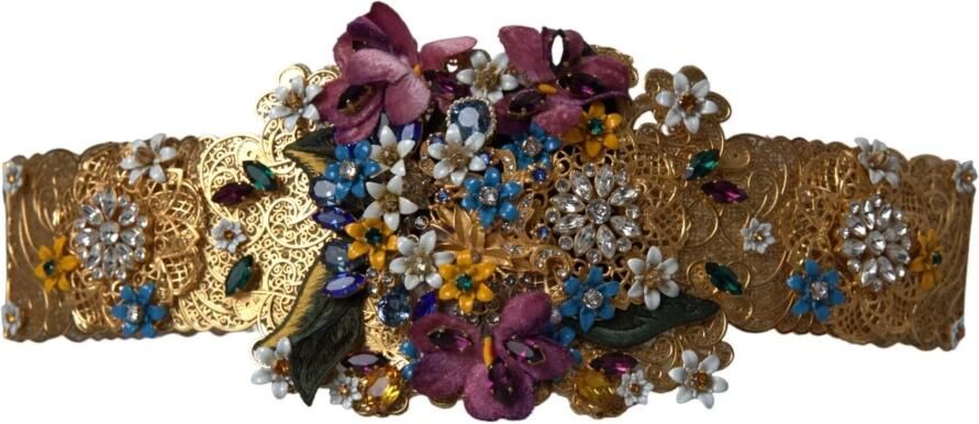 Dolce & Gabbana Bloemkristal versierde brede taille riem Multicolor Dames - Foto 5
