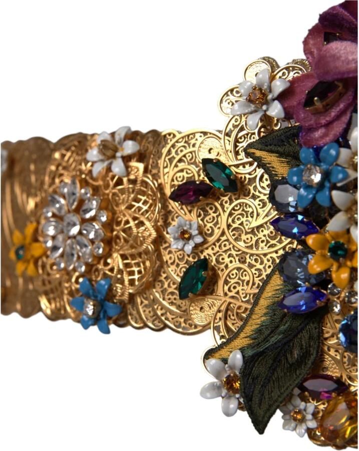 Dolce & Gabbana Bloemkristal versierde brede taille riem Multicolor Dames - Foto 2