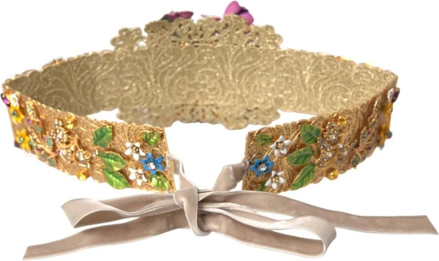 Dolce & Gabbana Bloemkristal versierde brede taille riem Multicolor Dames - Foto 4
