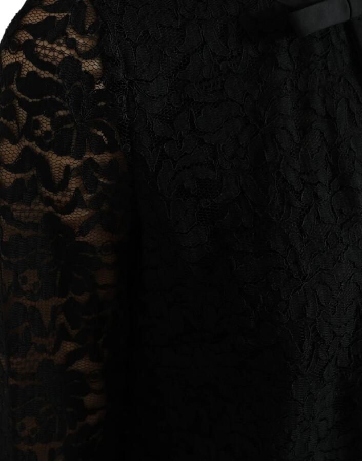 Dolce & Gabbana Elegante Zwarte Bloemenkanten Blouse Top Black Dames - Foto 2