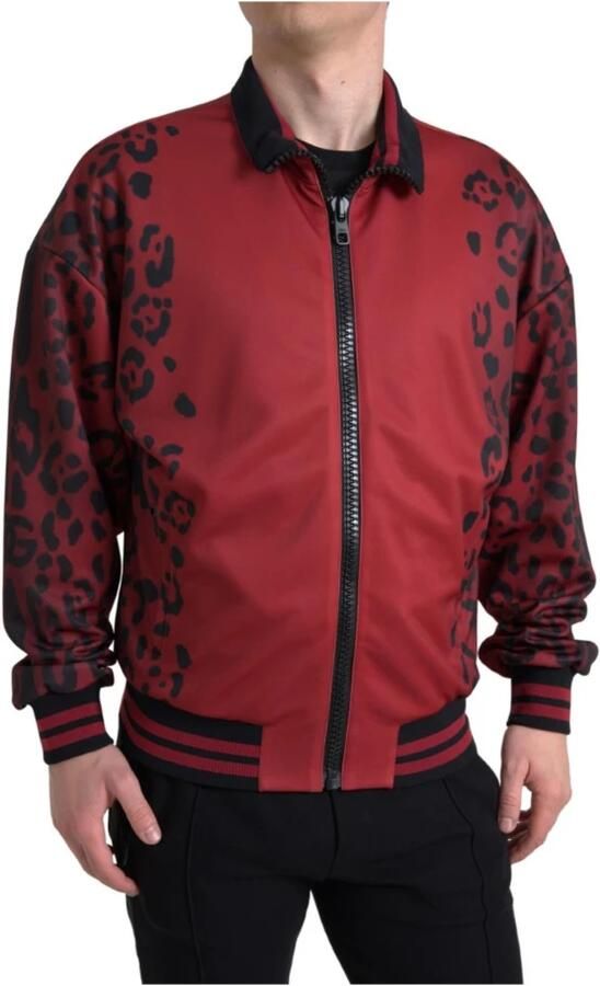 Dolce & Gabbana Rode Luipaardprint Bomberjack Red Heren - Foto 6