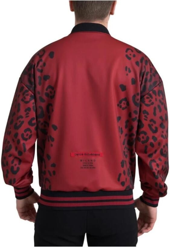 Dolce & Gabbana Rode Luipaardprint Bomberjack Red Heren - Foto 5