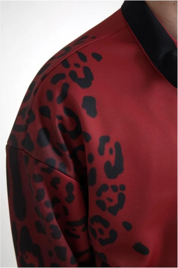 Dolce & Gabbana Rode Luipaardprint Bomberjack Red Heren - Foto 2