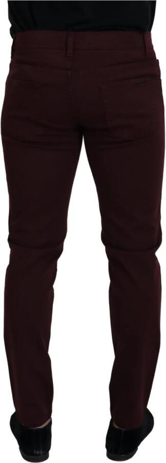 Dolce & Gabbana Bordeaux Slim Fit Jeans Italiaanse Luxe Brown Heren - Foto 7