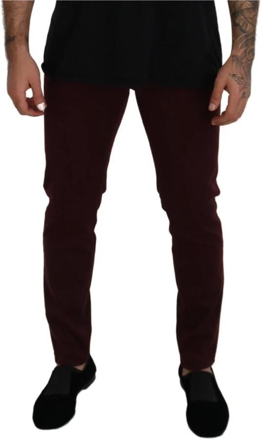 Dolce & Gabbana Bordeaux Slim Fit Jeans Italiaanse Luxe Brown Heren - Foto 5