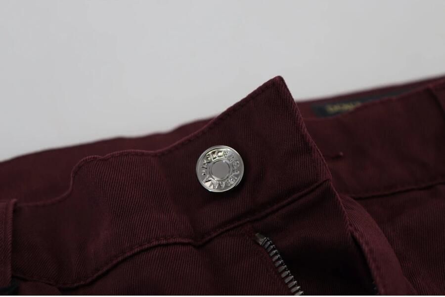 Dolce & Gabbana Bordeaux Slim Fit Jeans Italiaanse Luxe Brown Heren - Foto 4