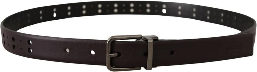 Dolce & Gabbana Bourgondisch Leren Riem Elegantie Brown Heren - Foto 3