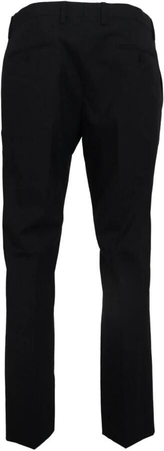 Dolce & Gabbana Grijze Wol Stretch Jurk Formele Slim Fit Broek Black Heren