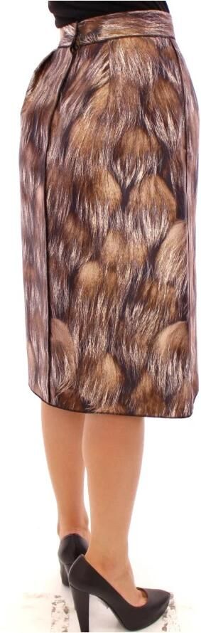 Dolce & Gabbana Brown Floral Silk Straight Full Skirt Bruin Dames - Foto 5