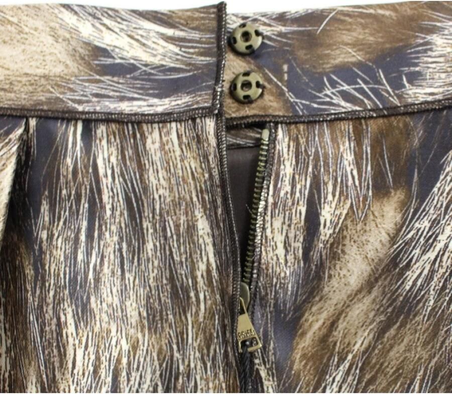 Dolce & Gabbana Brown Floral Silk Straight Full Skirt Bruin Dames - Foto 2