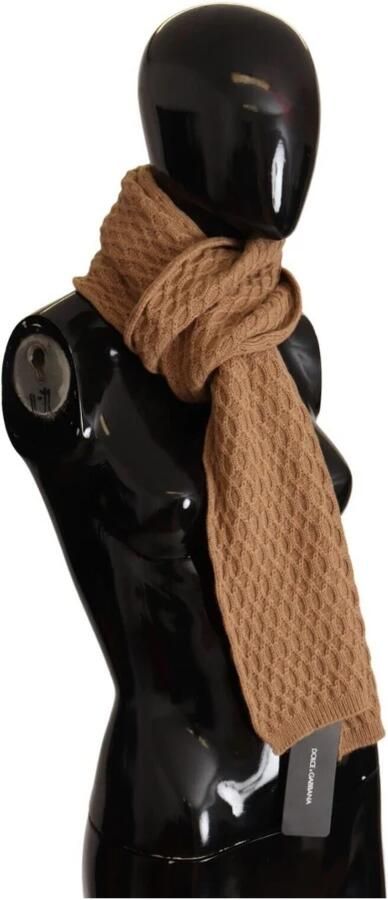 Dolce & Gabbana Donkerbruine Gebreide Sjaal met Logodetails voor Vrouwen Brown Dames - Foto 3