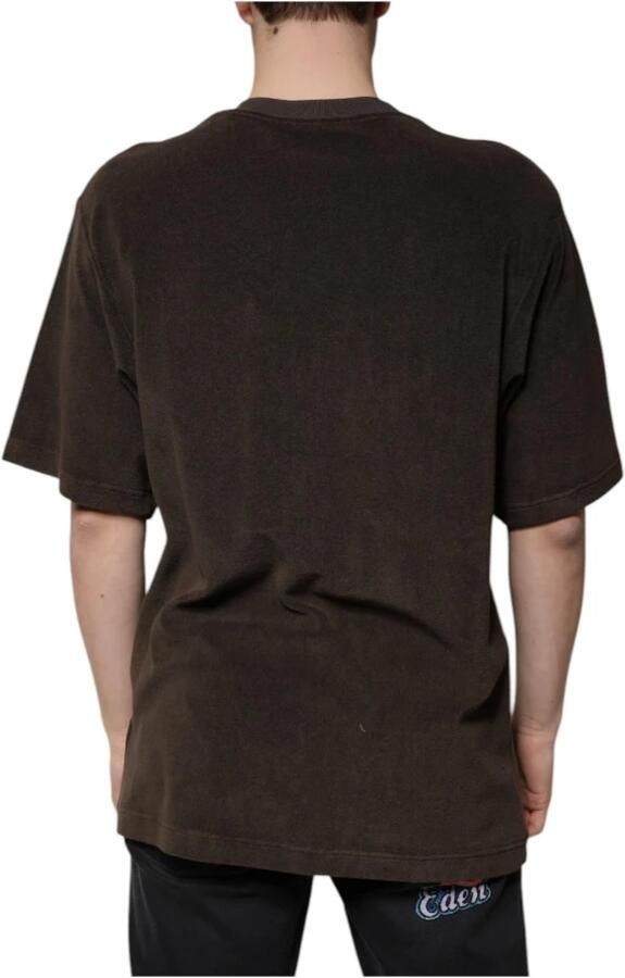 Dolce & Gabbana Bruin Katoenen Crew Neck T-shirt Brown Heren - Foto 4